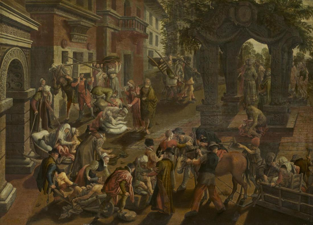 Pieter Aertsen: De wonderbaarlijke genezing van een lamme door Petrus en Johannes