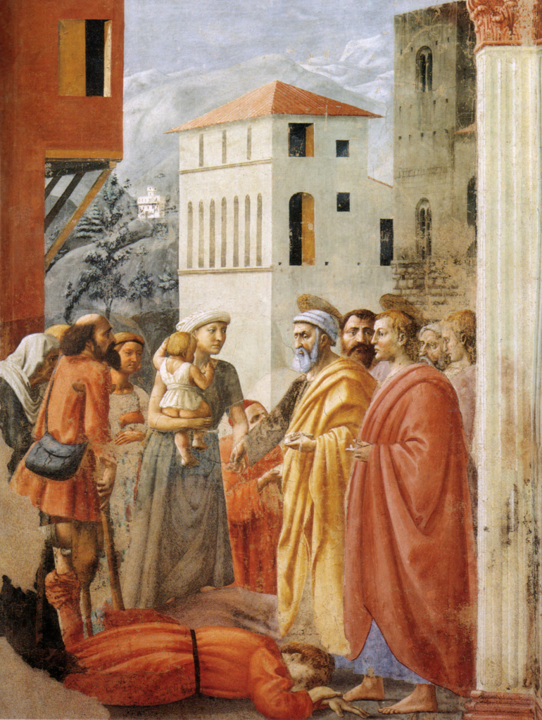Masaccio: De dood van Ananias