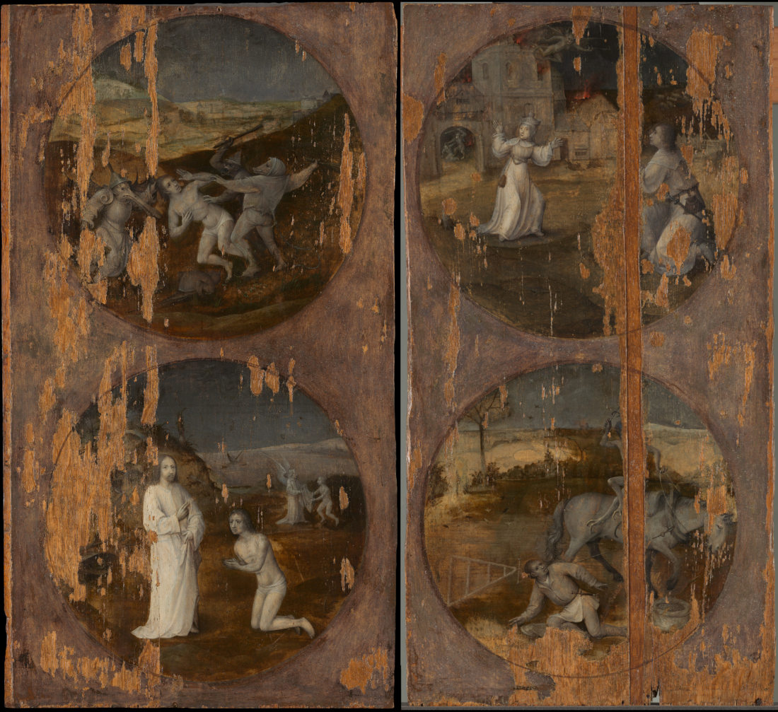 Jheronimus Bosch: Zondvloed-panelen, buitenzijde