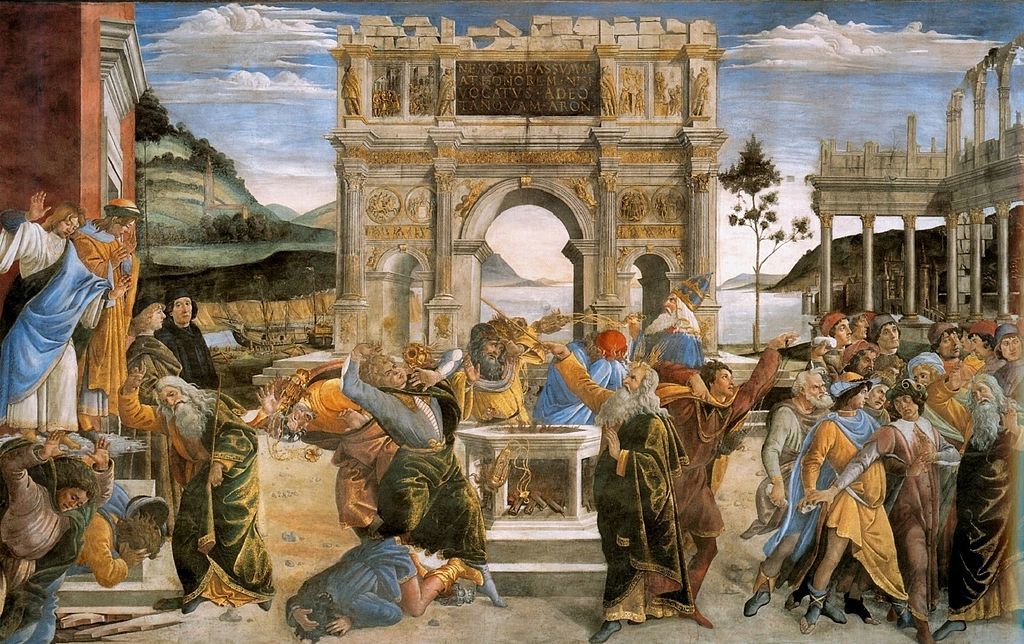 Botticelli: Bestraffing van Korach, Dathan en Abiram