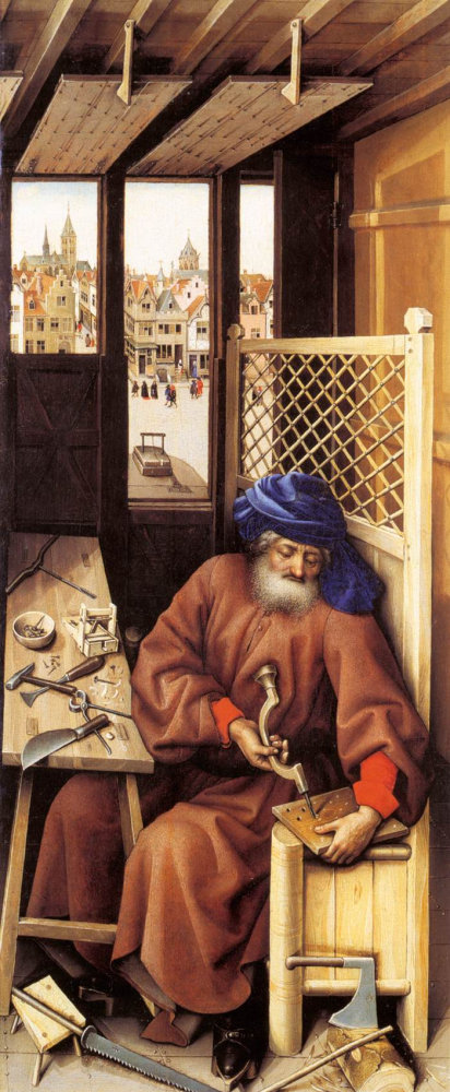 Robert Campin: Mérode-altaarstuk - Jozef