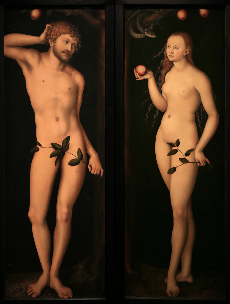 Lucas Cranach de Oude: Adam en Eva (1528)