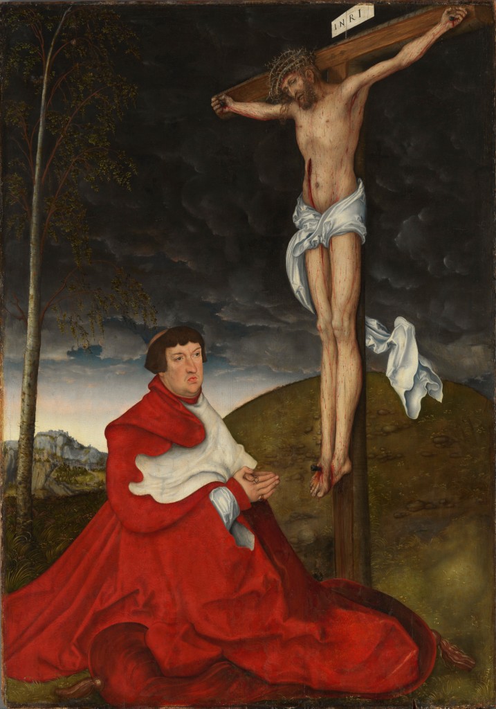 Lucas Cranach de Oude: Kruisiging met kardinaal