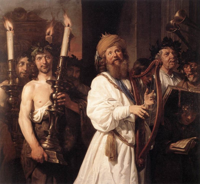 Jan de Bray: David speelt de harp voor de ark