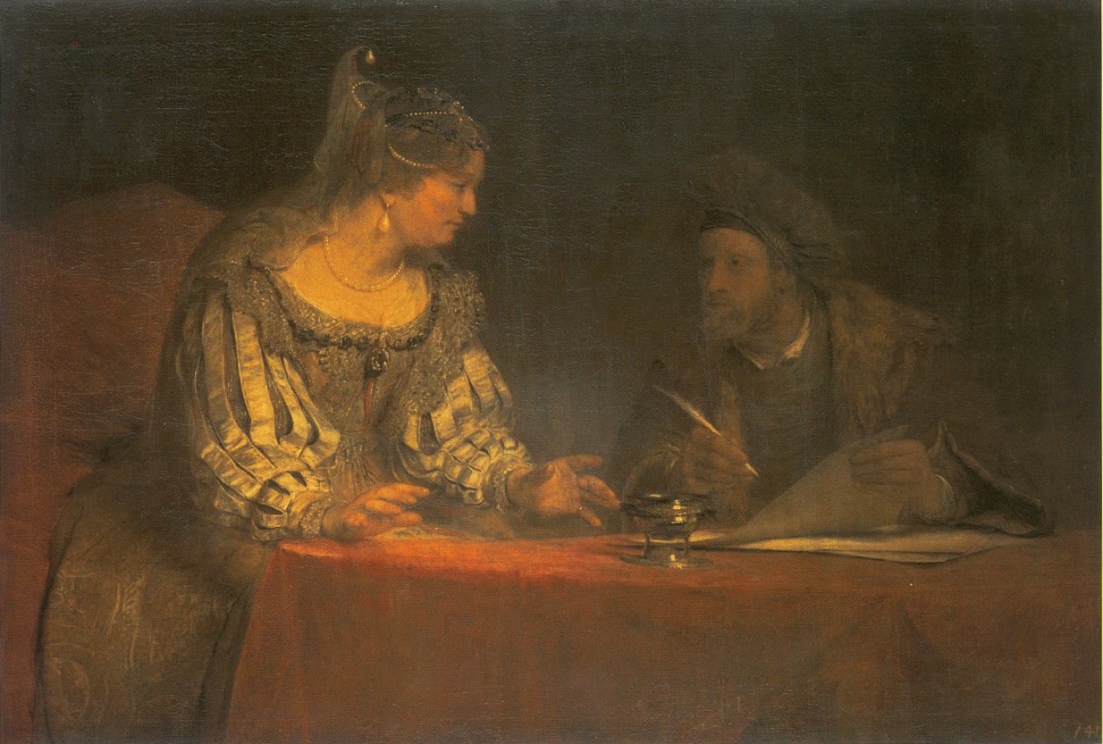 Arent de Gelder: Esther en Mordechai schrijven de eerste Poerimbrief