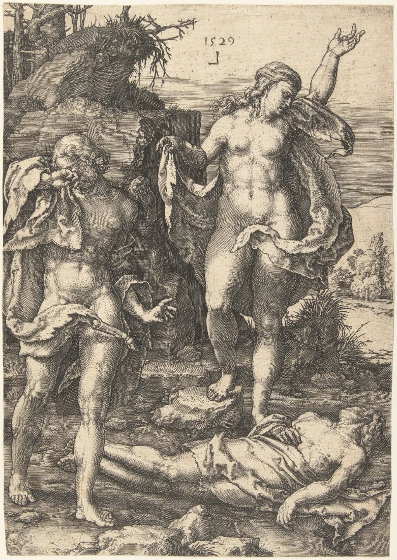 Lucas van Leyden: Adam en Eva rouwen om de dood van Abel