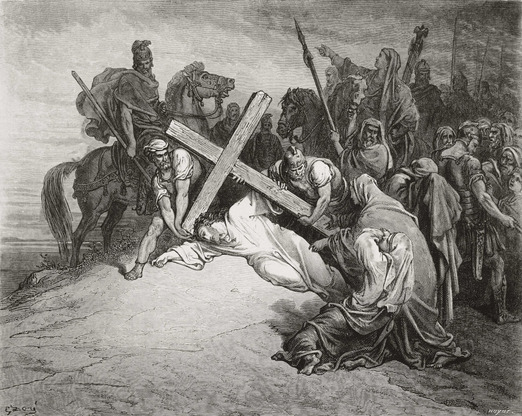 Gustave Doré: Jezus bezwijkt onder het kruis