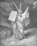 schilderij van Gustave Doré: Mozes draagt de wet voor