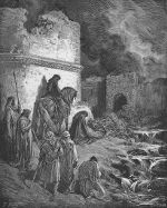 schilderij van Gustave Doré: Nehemia bij de muren van Jeruzalem