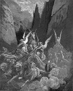 schilderij van Gustave Doré: Het visioen van de vier wagens