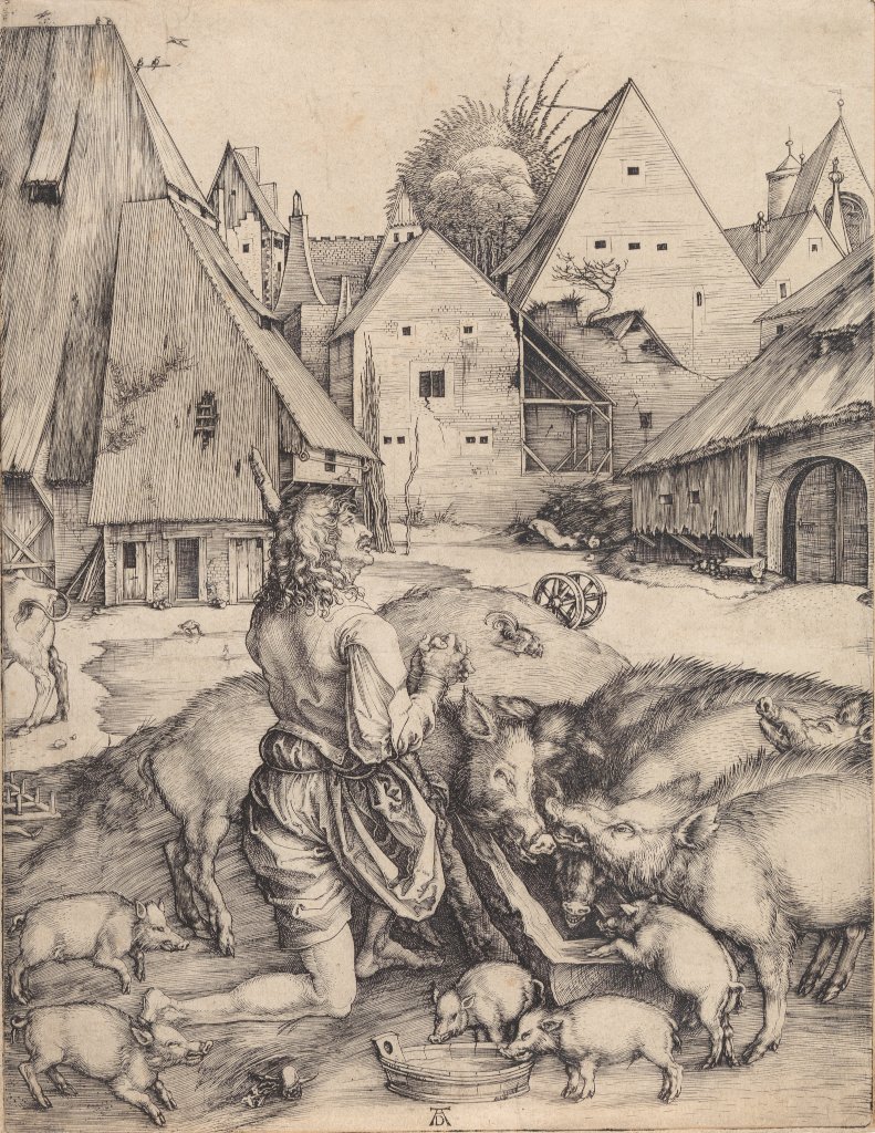 Albrecht Dürer: De verloren zoon tussen de varkens