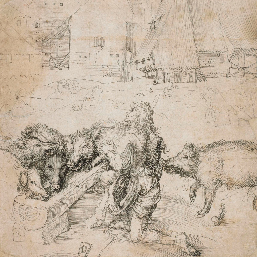 Albrecht Dürer: De verloren zoon tussen de varkens (voorstudie)