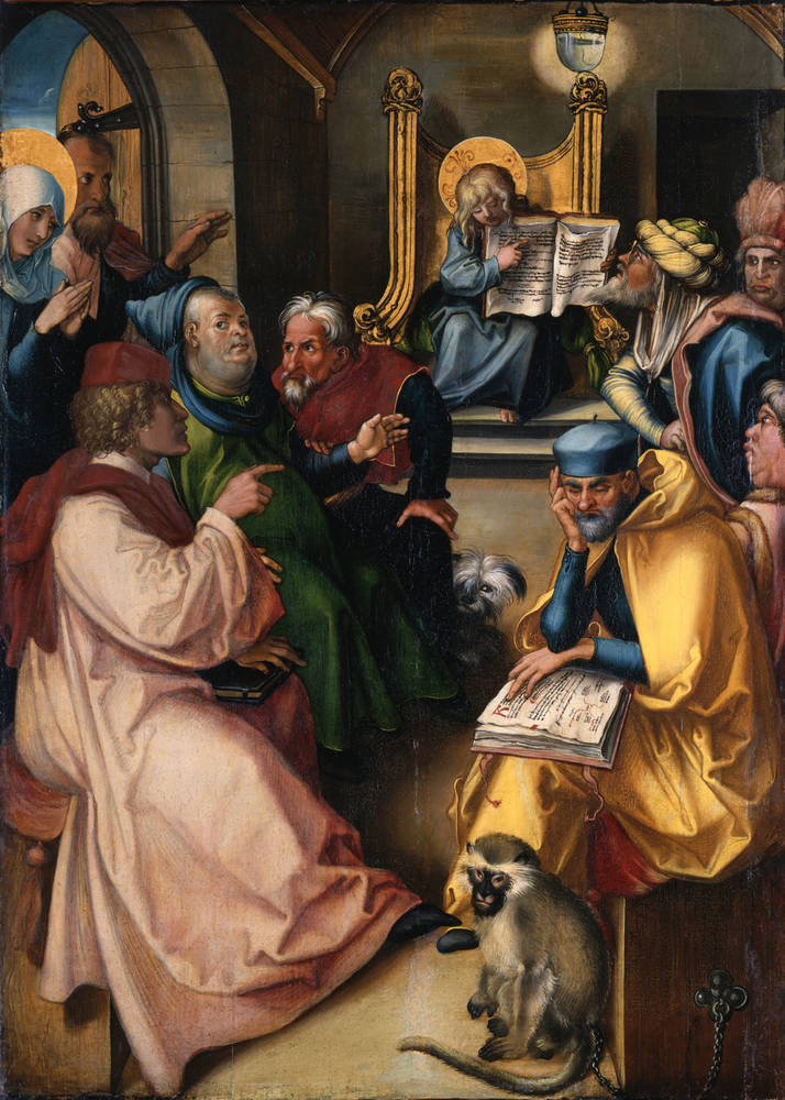 Albrecht Dürer: Zeven Smarten: Jezus tussen de schriftgeleerden