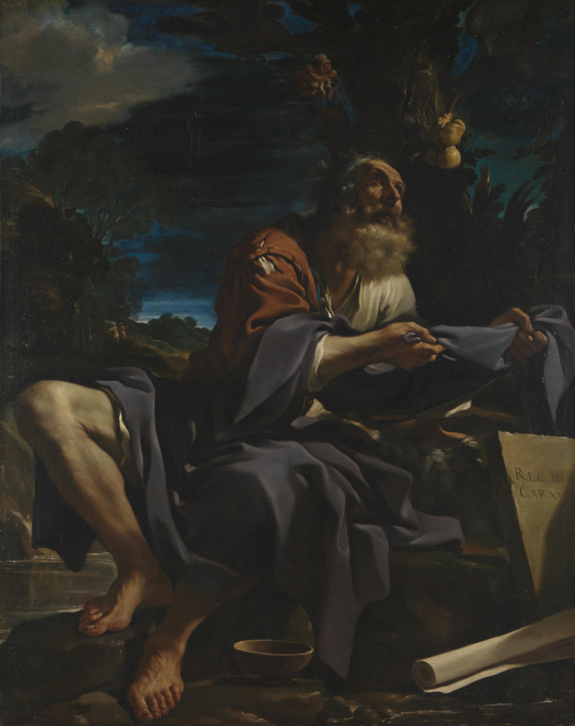 Il Guercino: Elia gevoed door raven