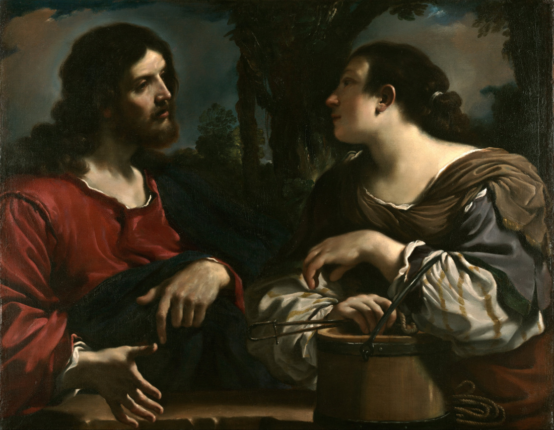 Il Guercino: Jezus en de Samaritaanse vrouw
