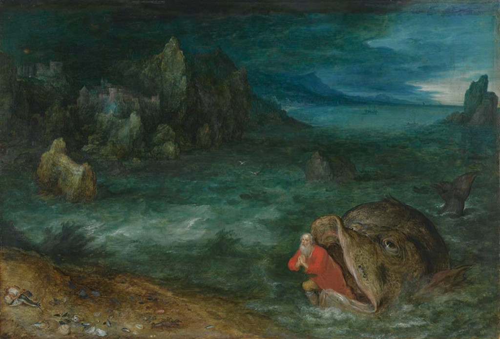 Jan Brueghel de Oude: De walvis zet Jona aan land