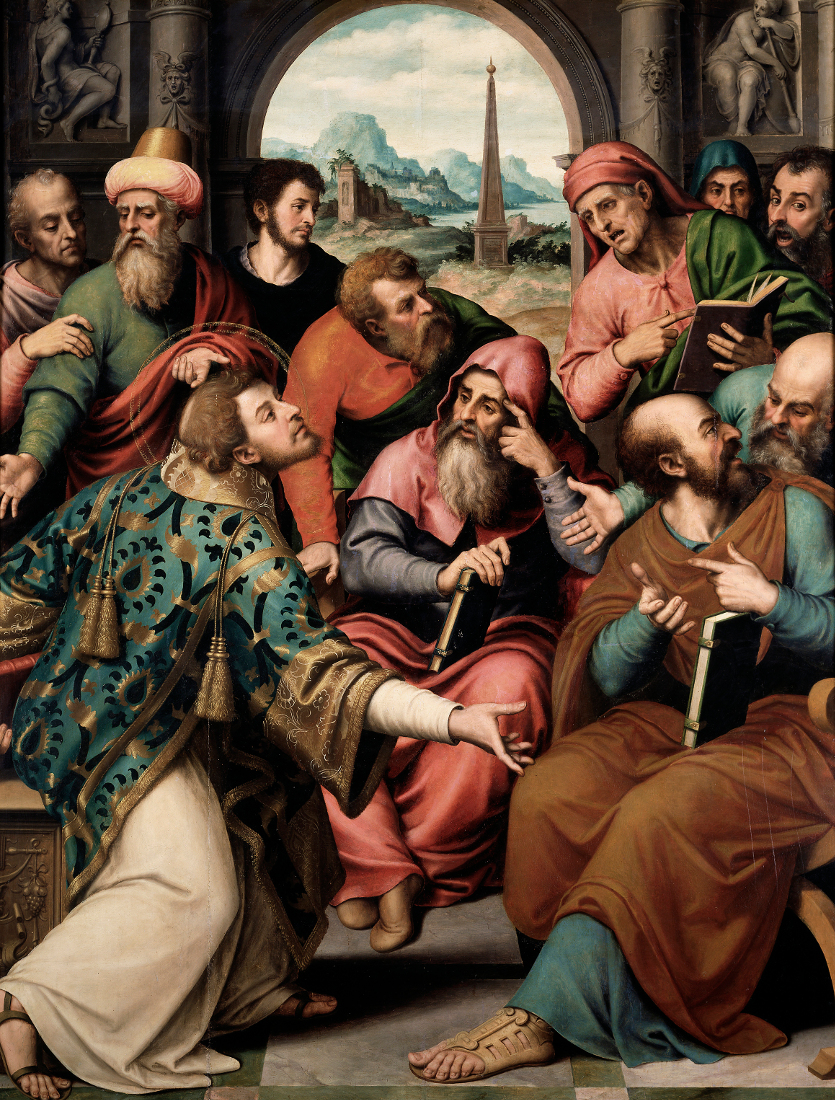 Juan de Juanes: Stefanus in de synagoge