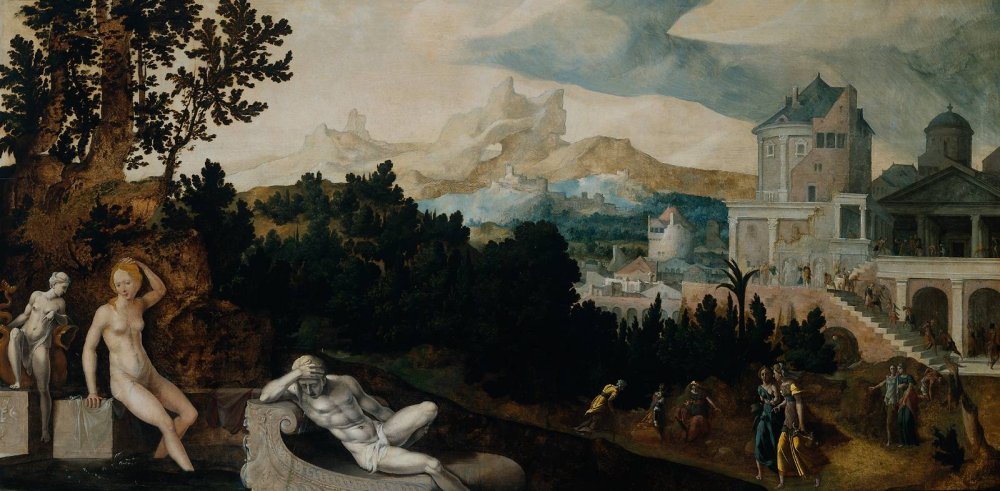 Jan van Scorel: Landschap met Bathseba