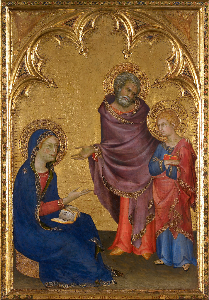 Simone Martini: Maria vraagt Jezus wat hij dacht