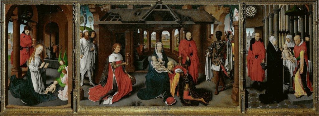 Hans Memling: Triptiek met de geboorte, aanbidding der wijzen en de presentatie in de tempel
