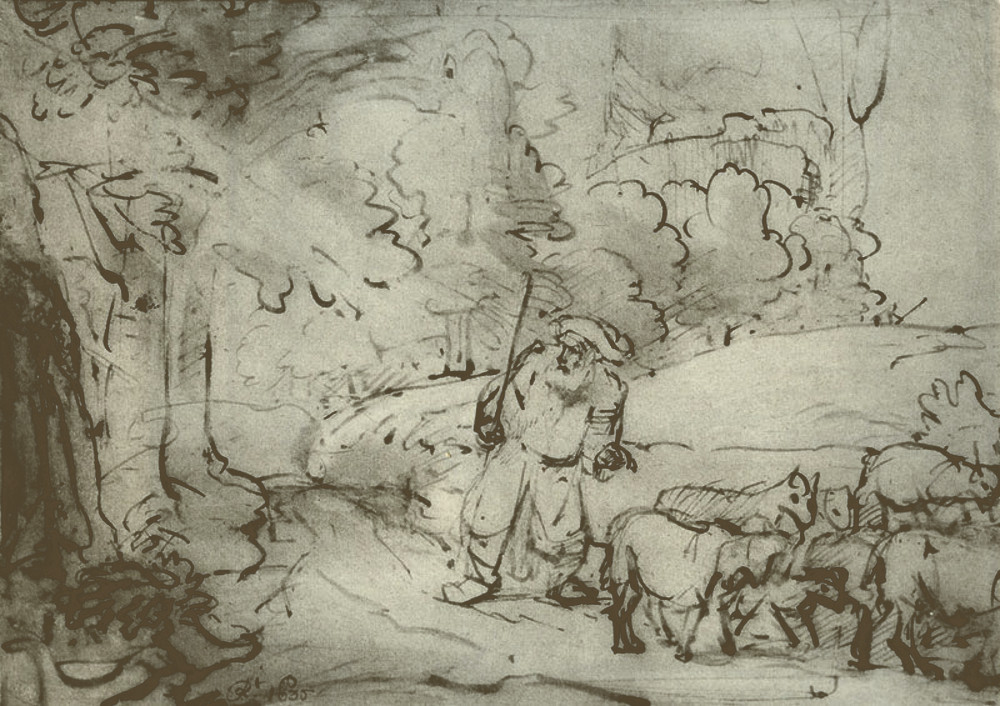Rembrandt Harmensz. van Rijn: Mozes bij het brandend braambos