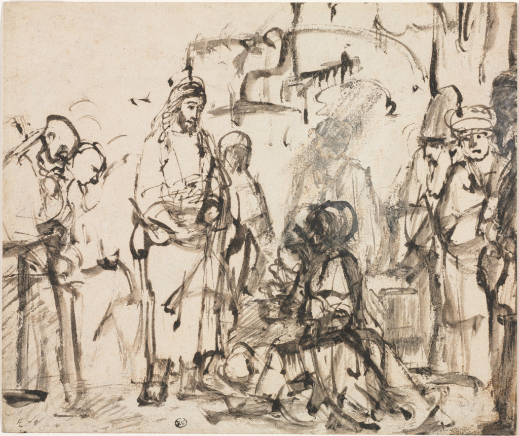Rembrandt Harmensz. van Rijn: Martha en Maria aan de voeten van Jezus