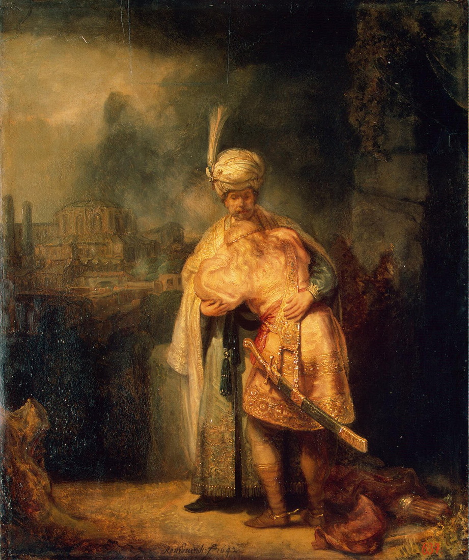 Rembrandt Harmensz. van Rijn: Davids afscheid van Jonathan