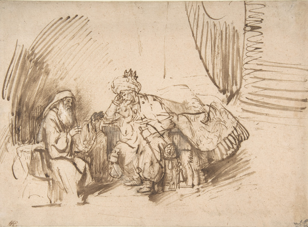 Rembrandt Harmensz. van Rijn: Nathan vermaant David