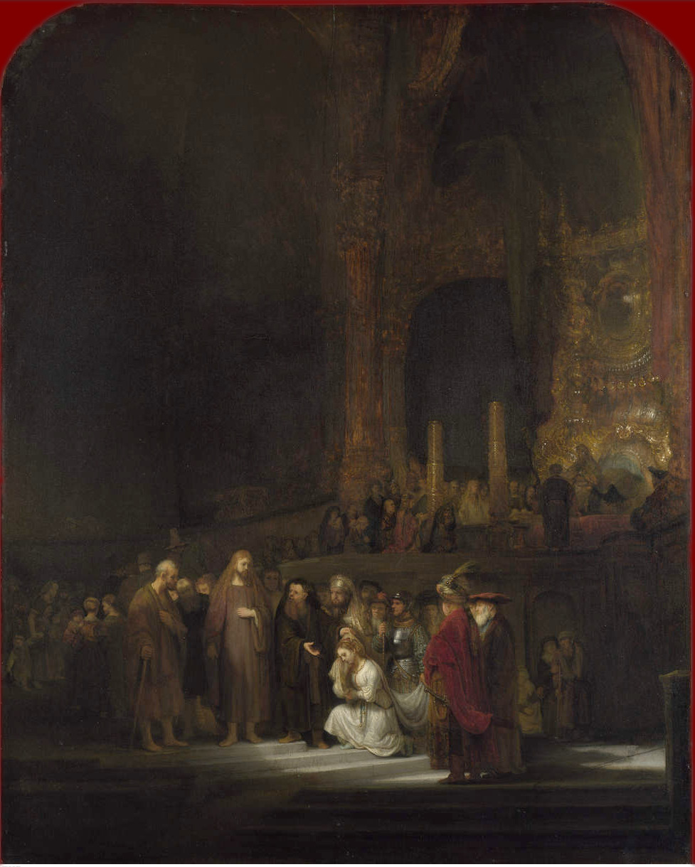 Rembrandt Harmensz. van Rijn: Jezus en de overspelige vrouw