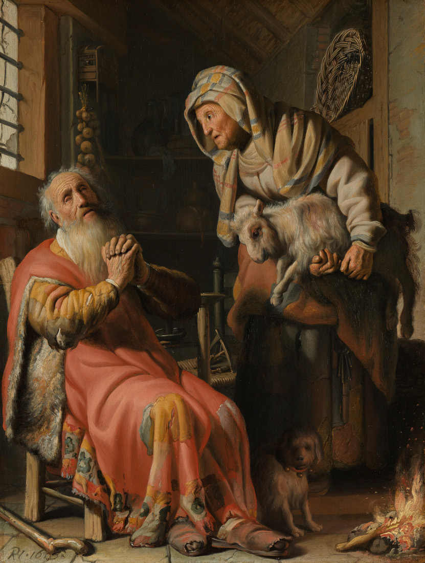 Rembrandt Harmensz. van Rijn: Tobit en Anna met het bokje (1626)