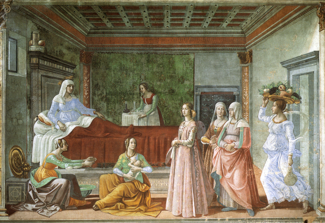 Domenico Ghirlandaio: De geboorte van Johannes de Doper