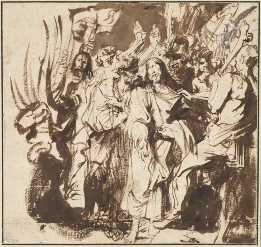 Antonie Van Dijck: Jezus gevangen (studie)