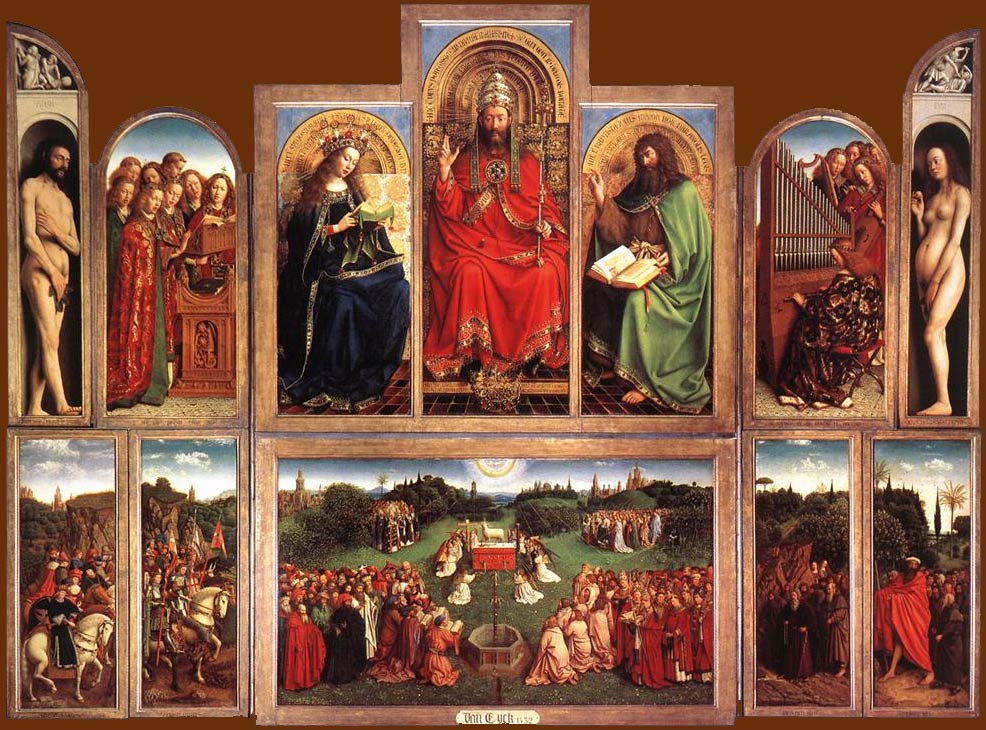 Jan van Eyck: De aanbidding van het Lam Gods (geopend)